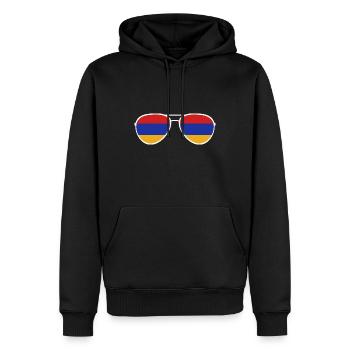 Armenia Armenien Sonnenbrille Armenian Flagge Flag - Männer Premium Bio Hoodie - Schwarz - Vorne - Nico (187cm)