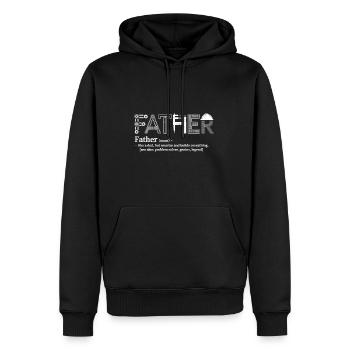 Vater: Der Problemlöser - Männer Premium Bio Hoodie - Schwarz - Vorne - Nico (187cm)