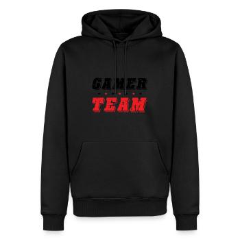 Équipe de joueurs - Sweat à capuche Premium bio Homme - noir - Devant - Nico (187cm)