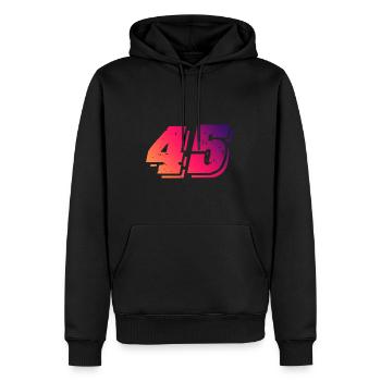 Symbole numérique 45 - Sweat à capuche Premium bio Homme - noir - Devant - Nico (187cm)