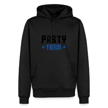 Équipe de fête - Sweat à capuche Premium bio Homme - noir - Devant - Nico (187cm)