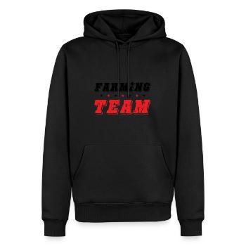 Farming Team - Männer Premium Bio Hoodie - Schwarz - Vorne - Nico (187cm)
