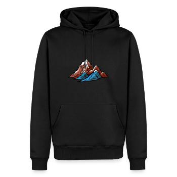 Berge Symbol Natur - Männer Premium Bio Hoodie - Schwarz - Vorne - Nico (187cm)