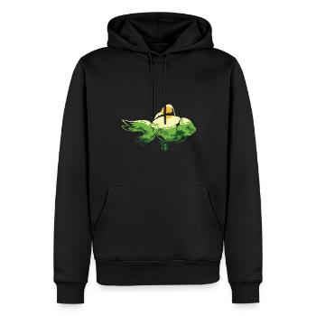 Natur Landschaft Angeln Geschenk Niedliches Fisch - Männer Premium Bio Hoodie - Schwarz - Vorne - Nico (187cm)
