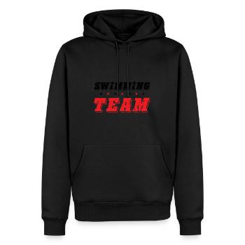 Équipe de natation - Sweat à capuche Premium bio Homme - noir - Devant - Nico (187cm)