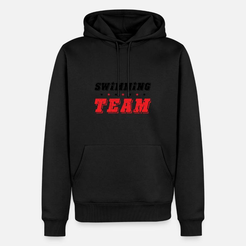 Swimming Team - Männer Premium Bio Hoodie - Schwarz