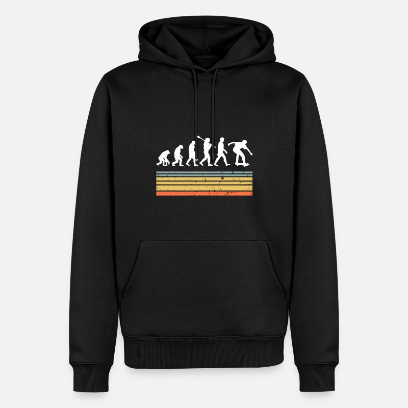 Skate Skateboard Evolution - Männer Premium Bio Hoodie - Schwarz