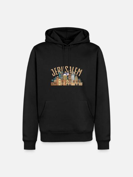 Jérusalem Cadeau Israël Israël - Sweat à capuche Premium bio Homme - noir