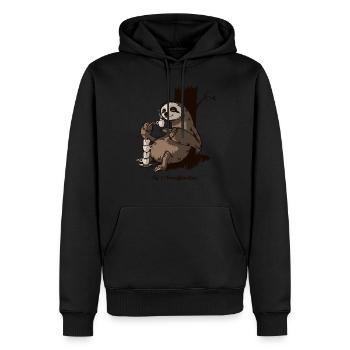 Procafeination - Männer Premium Bio Hoodie - Schwarz - Vorne - Nico (187cm)