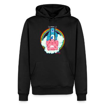 Ours coquins - Sweat à capuche Premium bio Homme - noir - Devant - Nico (187cm)