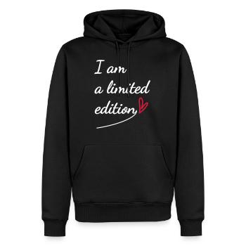 Ich bin eine limitierte Auflage - Männer Premium Bio Hoodie - Schwarz - Vorne - Nico (187cm)