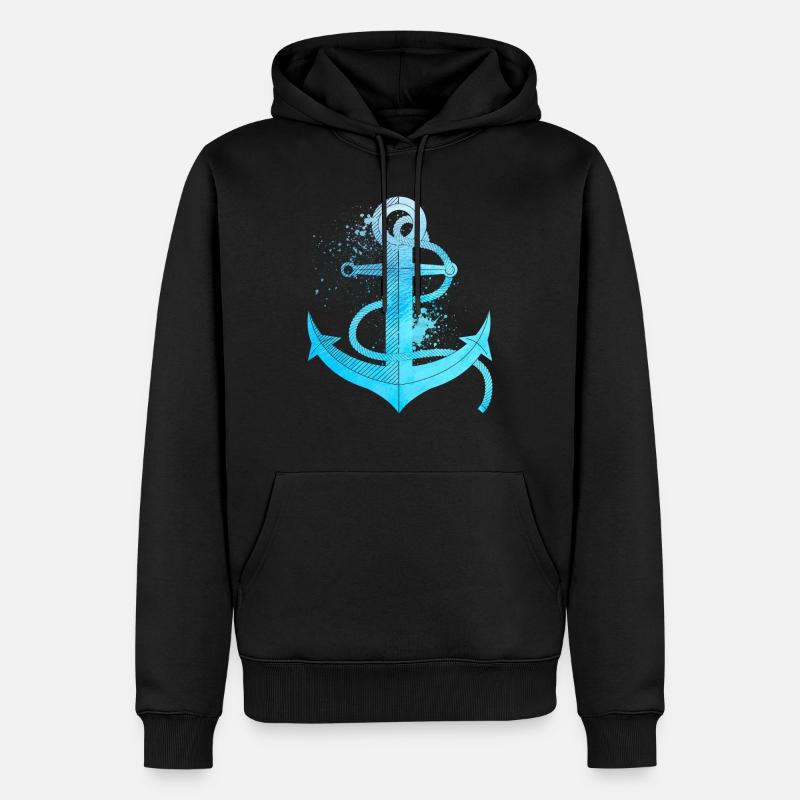 Anker - Männer Premium Bio Hoodie - Schwarz