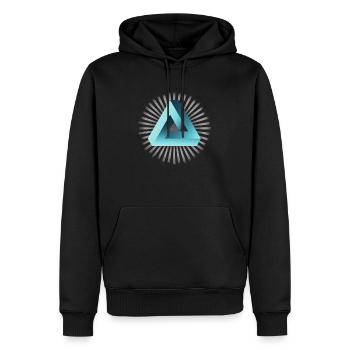 illusion illuminati Tri fold Pyramide Nerd mathe - Männer Premium Bio Hoodie - Schwarz - Vorne - Nico (187cm)