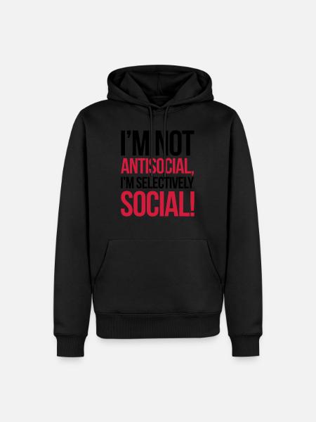 Antisocial - Men’s Premium Organic Hoodie - black