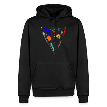 Colorful splashes - Triangle - Men’s Premium Organic Hoodie - black - Front - Nico (187cm)