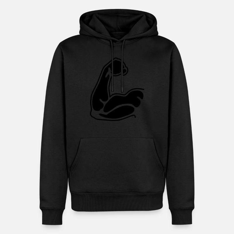 muscles - Men’s Premium Organic Hoodie - black