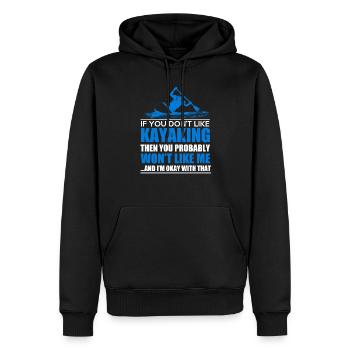 T-shirt kayaking kayak sport - Sweat à capuche Premium bio Homme - noir - Devant - Nico (187cm)
