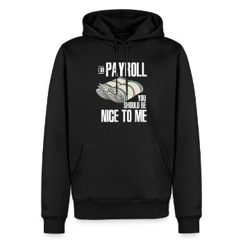 Les ressources humaines sont gentilles avec moi - Sweat à capuche Premium bio Homme - noir - Devant - Nico (187cm)