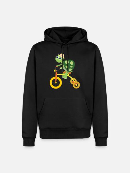 Turtle on tricycle - Men’s Premium Organic Hoodie - black