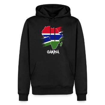 Drapeau gambien à l’intérieur de l’Afrique Carte Amour Gambie - Sweat à capuche Premium bio Homme - noir - Devant - Nico (187cm)