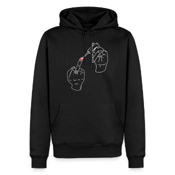 Feminismus Feministin Nagellack - Männer Premium Bio Hoodie - Schwarz - Vorne - Nico (187cm)