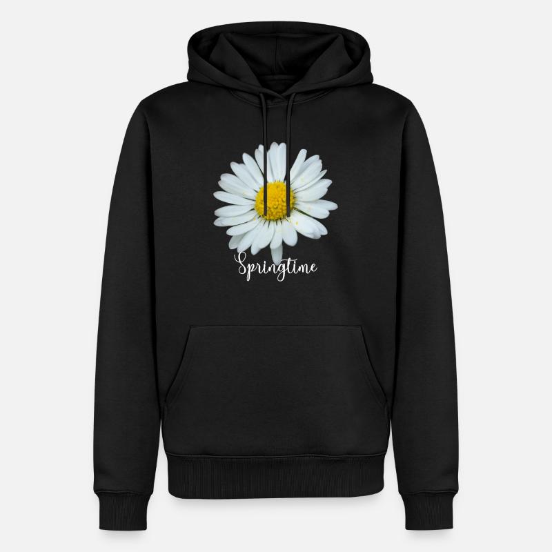 Marguerite du printemps - Sweat à capuche Premium bio Homme - noir