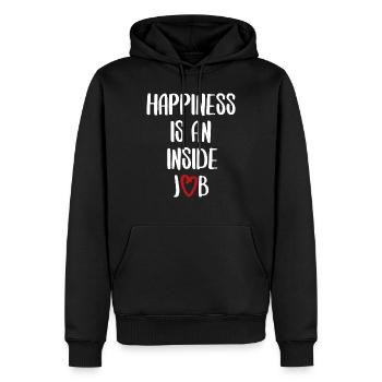 Bonheur heureux Bonheur cite un dicton drôle - Sweat à capuche Premium bio Homme - noir - Devant - Nico (187cm)