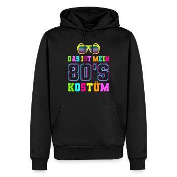 80s 80er Jahre Motto Party Kostüm - Männer Premium Bio Hoodie - Schwarz - Vorne - Nico (187cm)