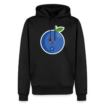 Myrtille - Sweat à capuche Premium bio Homme - noir - Devant - Nico (187cm)
