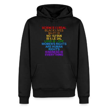 science is real black lives matter - Men’s Premium Organic Hoodie - black - Front - Nico (187cm)