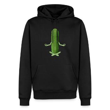 Fun Yoga Légume Méditation Concombre - Sweat à capuche Premium bio Homme - noir - Devant - Nico (187cm)