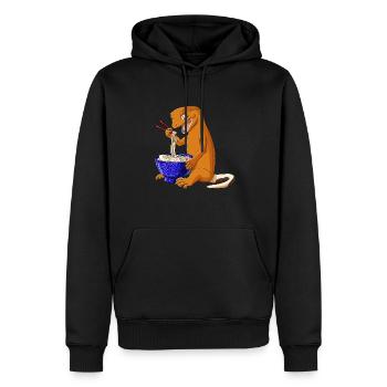 Japanische Anime Eidechse Ramen Nudeln Kronengecko - Männer Premium Bio Hoodie - Schwarz - Vorne - Nico (187cm)