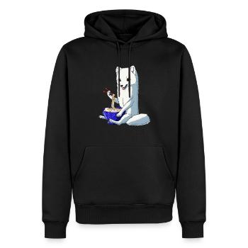 Japanischer Schneefuchs Ramen Nudeln Polarfuchs - Männer Premium Bio Hoodie - Schwarz - Vorne - Nico (187cm)