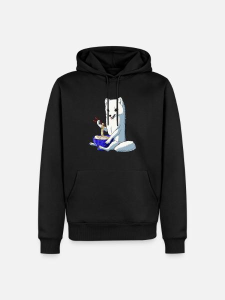 Japansk sne ræv Ramen nudler arktisk ræv - Herre Premium økologisk hoodie - sort