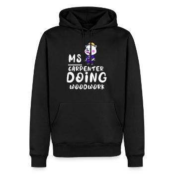 Frau Schreinerin bei Holzarbeiten Weibliche Mutter - Männer Premium Bio Hoodie - Schwarz - Vorne - Nico (187cm)