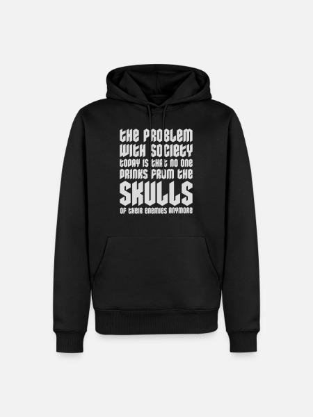 drinks from enemies skulls - Men’s Premium Organic Hoodie - black