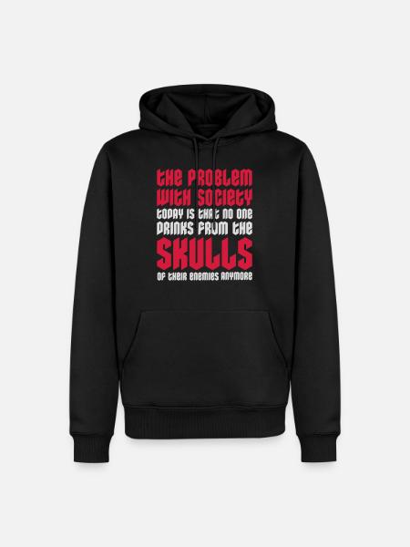 drinks from enemies skulls - Men’s Premium Organic Hoodie - black