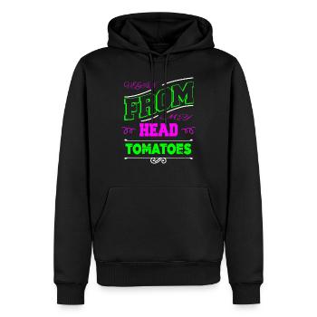 plant based pro vegan fun birthday present - Männer Premium Bio Hoodie - Schwarz - Vorne - Nico (187cm)