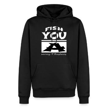 fish hook bodybuilder bass fishing axolotls - Männer Premium Bio Hoodie - Schwarz - Vorne - Nico (187cm)