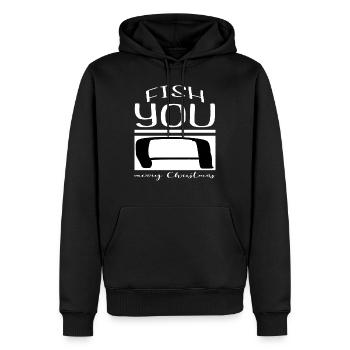 adorable joke baby bass fishing funny animal quote - Männer Premium Bio Hoodie - Schwarz - Vorne - Nico (187cm)