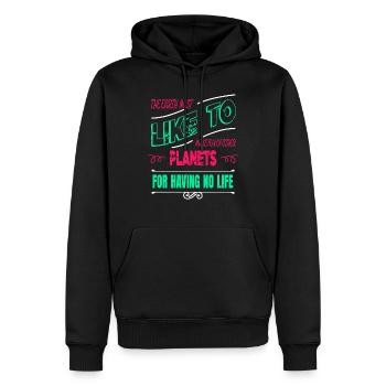 jokes sayings bday humor astrophysics space ship - Männer Premium Bio Hoodie - Schwarz - Vorne - Nico (187cm)