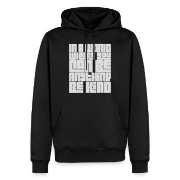 you can be kind - Männer Premium Bio Hoodie - Schwarz - Vorne - Nico (187cm)