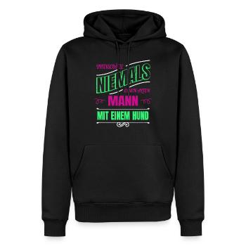 großvater bachhund ahnenforschung weihnachten - Männer Premium Bio Hoodie - Schwarz - Vorne - Nico (187cm)