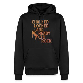 Chalked Locked And Ready To Rock Rock Climber Boul - Männer Premium Bio Hoodie - Schwarz - Vorne - Nico (187cm)
