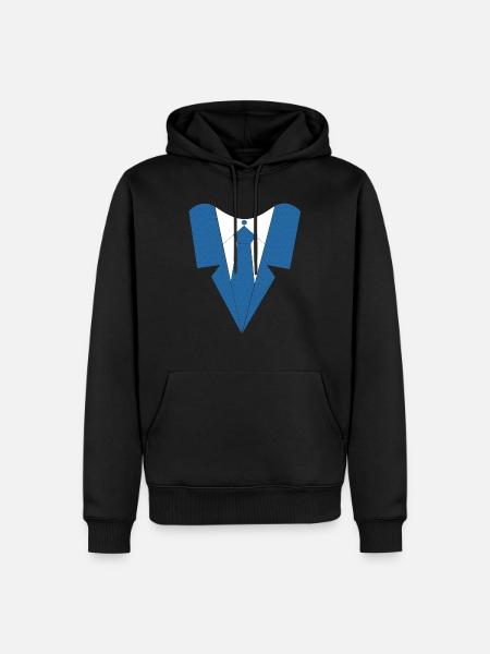 HEMD MIT KRAWATTE - Männer Premium Bio Hoodie - Schwarz