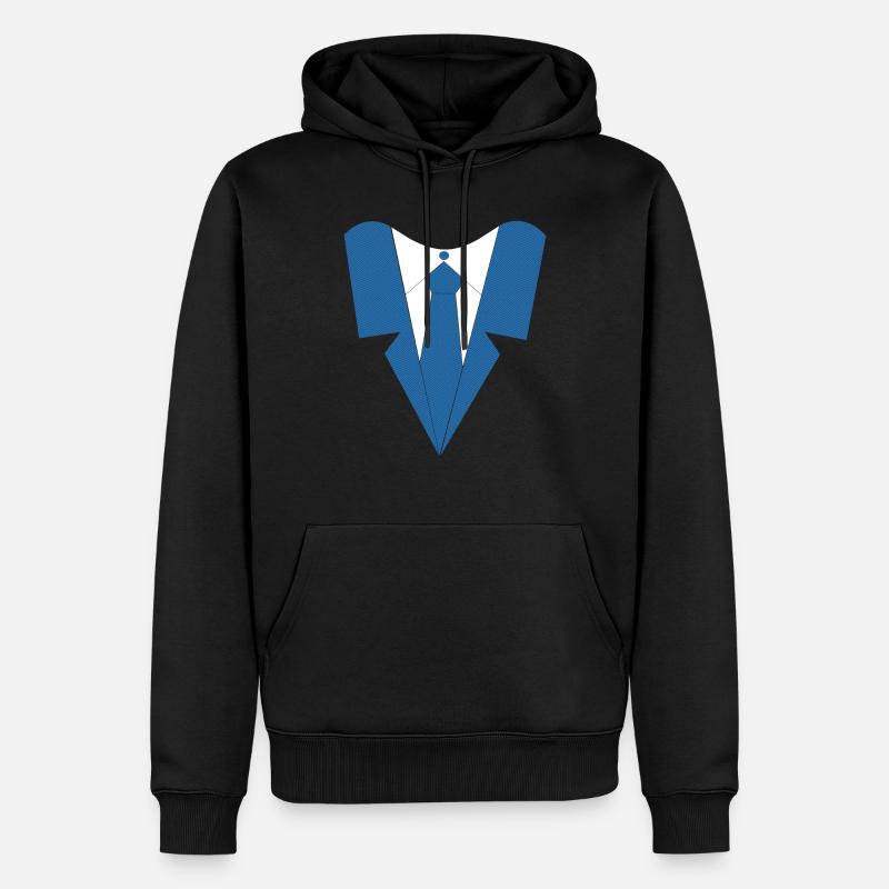 HEMD MIT KRAWATTE - Männer Premium Bio Hoodie - Schwarz