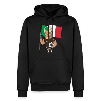 Taureau Fan Italie - Sweat à capuche Premium bio Homme - noir - Devant - Nico (187cm)
