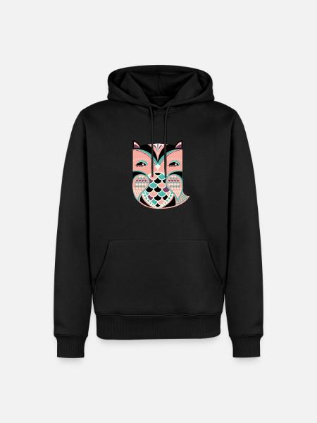 Süße Eule - Männer Premium Bio Hoodie - Schwarz