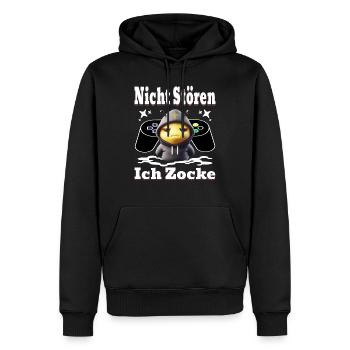 Nicht Stören ich Zocke - Männer Premium Bio Hoodie - Schwarz - Vorne - Nico (187cm)