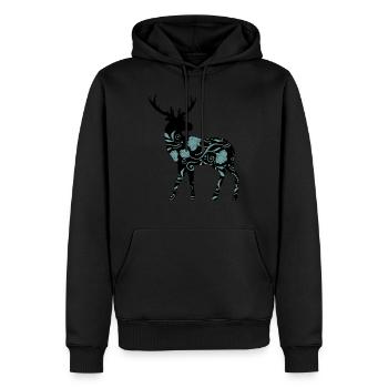 Deer - Men’s Premium Organic Hoodie - black - Front - Nico (187cm)
